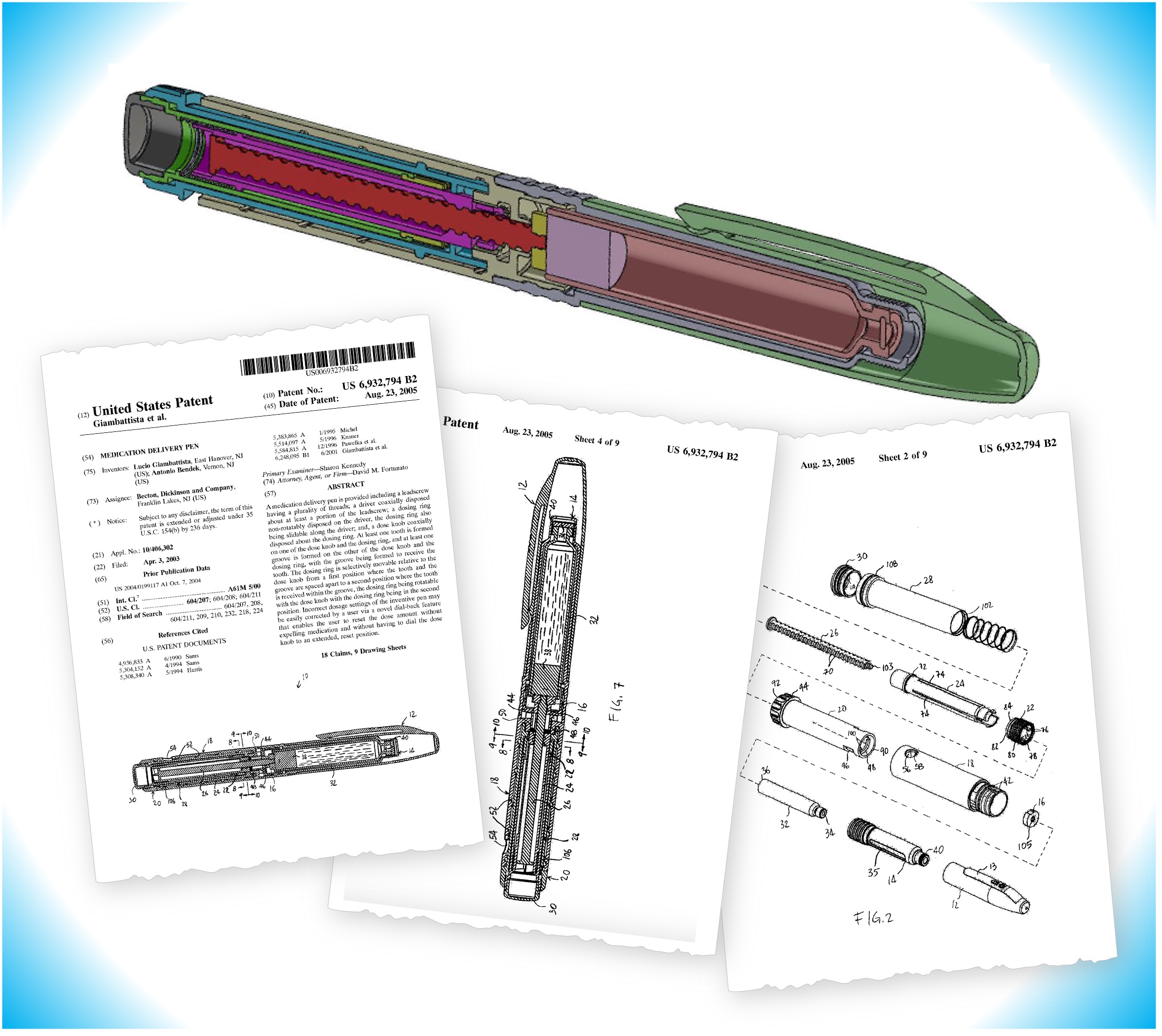 Sample patent with a CAD model developed from the patent drawings.